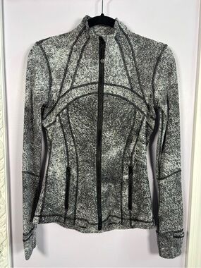 lululemon athletica Define Heathered Black & White Zip Stretch Jacket Size 6